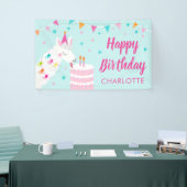 Whole Llama Fun Cake 2e verjaardag Aqua Spandoek (Beurs)