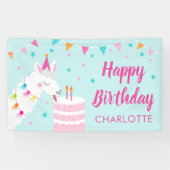 Whole Llama Fun Cake 2e verjaardag Aqua Spandoek (Horizontaal)