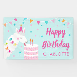 Whole Llama Fun Cake 2e verjaardag Aqua Spandoek