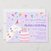 Whole Llama Fun Cake 3rd Birthday Paars Kaart (Voorkant)