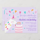 Whole Llama Fun Cake 3rd Birthday Paars Kaart (Voorkant / Achterkant)