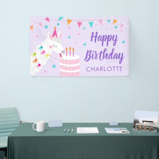 Whole Llama Fun Cake 3rd Birthday Paars Spandoek (Beurs)