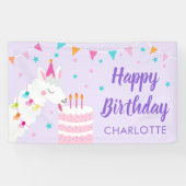 Whole Llama Fun Cake 3rd Birthday Paars Spandoek (Horizontaal)