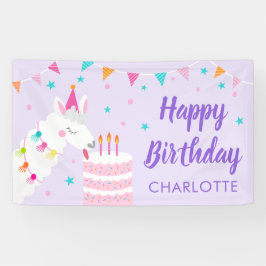 Whole Llama Fun Cake 3rd Birthday Paars Spandoek