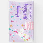 Whole Llama Fun Cake 3rd Birthday Paars Spandoek (Verticaal)