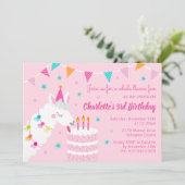 Whole Llama Fun Cake 3rd Birthday roze Kaart (Staand voorkant)