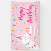 Whole Llama Fun Cake 3rd Birthday roze Spandoek (Verticaal)