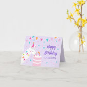 Whole Llama Fun Cake 3rd Paars Happy Birthday Kaart (Gele Bloem)