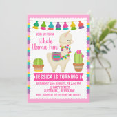 Whole llama leuke verjaardagsuitnodiging kaart (Staand voorkant)