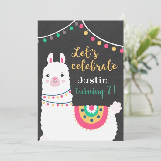 Whole llama leuke verjaardagsuitnodiging kaart (Staand voorkant)