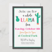 Whole llama leuke verjaardagsuitnodiging kaart (Achterkant)