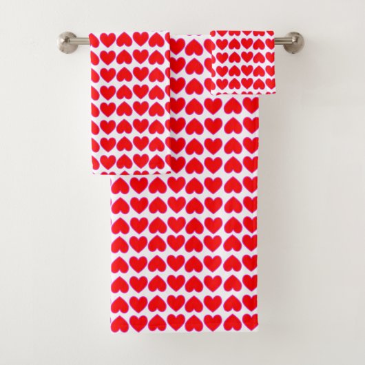 Whole Lotta Love Romantic Red Hearts Galore Bad Handdoek (Insitu)