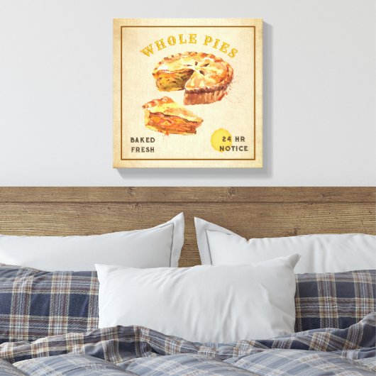 Whole Pie Sign Apple Canvas Afdruk (Insitu (Slaapkamer))