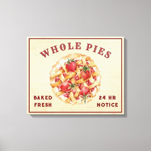 Whole Pie Sign Strawberry Canvas Afdruk (Voorkant)