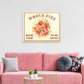 Whole Pie Sign Strawberry Canvas Afdruk (Insitu (Woonkamer))