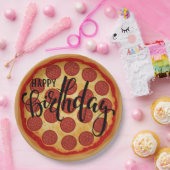 Whole Pizza Happy Birthday Party Design Papieren Bordje (Feest)
