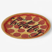 Whole Pizza Happy Birthday Party Design Papieren Bordje (Gekanteld)