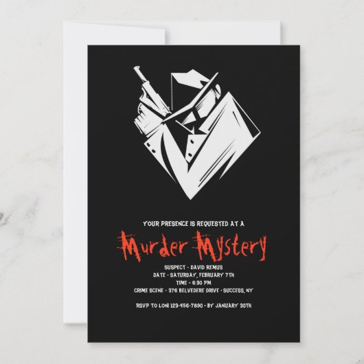 Whole Unit Mystery Murder Invitation Kaart (Voorkant)