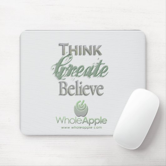 WholeApple Think-Creëer-Believe Mousepad Muismat (Met muis)