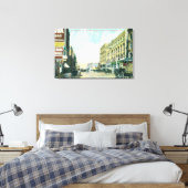 Wholesale District Scene op Los Angeles Street Canvas Afdruk (Insitu (Slaapkamer))