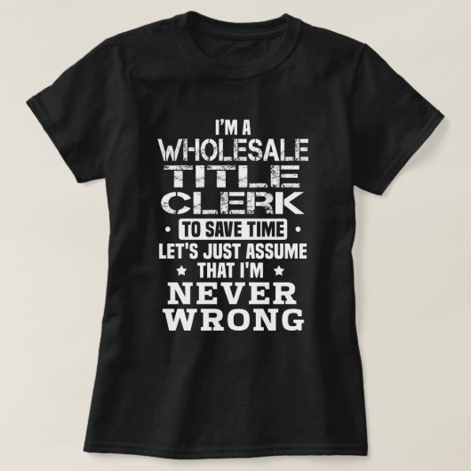 Wholesale Title Clerk T-shirt (Design voorkant)