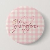 Wholesome Cute Pink Check Typography Galentine Day Ronde Button 7,6 Cm (Voorkant)