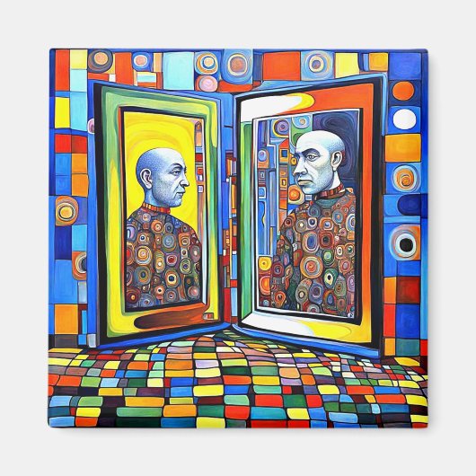 Whom do you see in the mirror magneet (Voorkant)