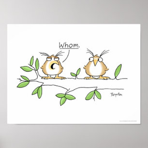 WHOM OWL poster van Sandra Boynton