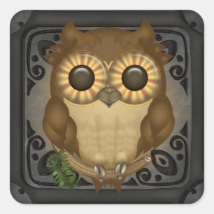 Whoolio de Cute Owl Square Stickers