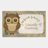 Whoolio De Schattigee Uil Bookplate Stickers (Voorkant)