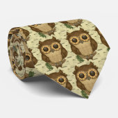Whoolio the Cute Owl Necktie Stropdas (Opgerold)