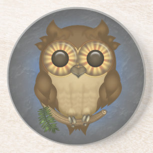 Whoolio the Cute Owl Sandstone Onderzetter