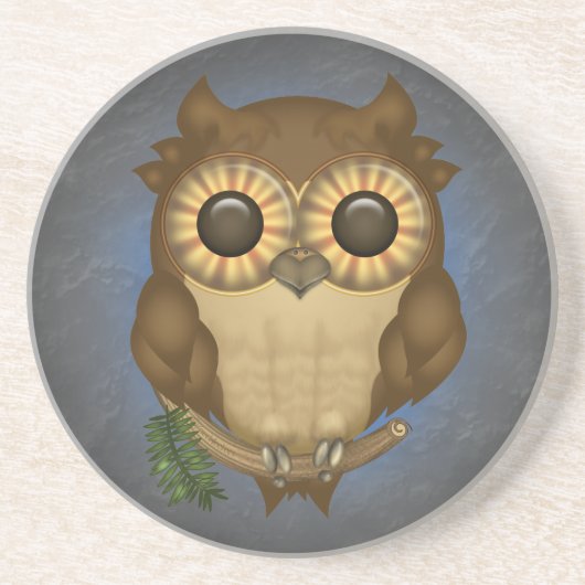 Whoolio the Cute Owl Sandstone Onderzetter (Voorkant)