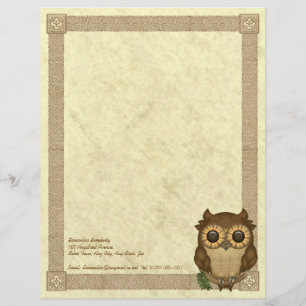 Whoolio the Cutest Owl Letterhead Gepersonaliseerd Briefhoofd