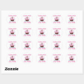Whooo Hooo Ik ben Twee Roze Sticker (Vel)