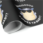 Whooo Loves Ya Baby Funny Owl Pun Dark BG Cadeaupapier (Rol Hoek)