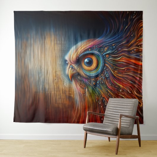 Whooo-Wood Grain Owl Wandkleed (In Situ (horizontaal))