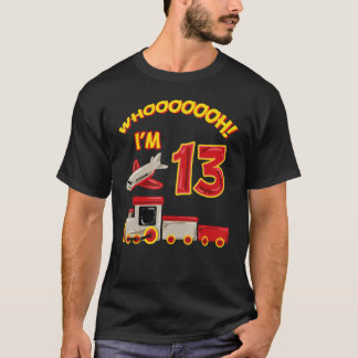 Whooooooh Ik ben 13 Bday Trein Leider Vliegtuigpil T-shirt