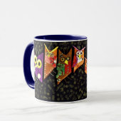 Whoooooooo heeft koffie nodig? tweekleurige mok (Voorkant links)