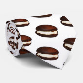Whoopie Pie Pattern (witte achtergrond) Stropdas (Opgerold)