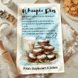 Whoopie Pies Recept gepersonaliseerd Theedoek<br><div class="desc">Breng een vleugje zoetheid naar uw keuken met deze gepersonaliseerde Whoopie Pies Recept keukenhanddoek. Met het klassieke recept van de whoopie-taart is deze handdoek zowel functioneel als decoratief. Pas het aan met jouw naam of bericht,  waardoor het een ideaal cadeau is voor liefhebbers van whoopie taart en bakkersliefhebbers.</div>