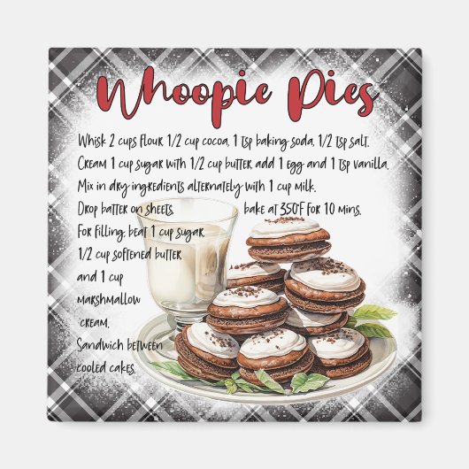 Whoopie Pies Recipe Magneet (Voorkant)
