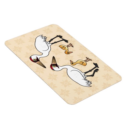Whooping Crane Familie Magneet (Rechterzijde)