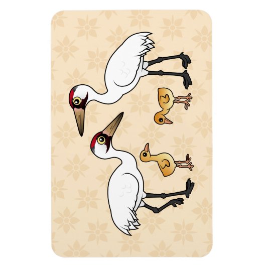 Whooping Crane Familie Magneet (Verticaal)