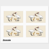 Whooping Crane Familie Rechthoekige Sticker (Vel)