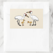 Whooping Crane Familie Rechthoekige Sticker (Tas)