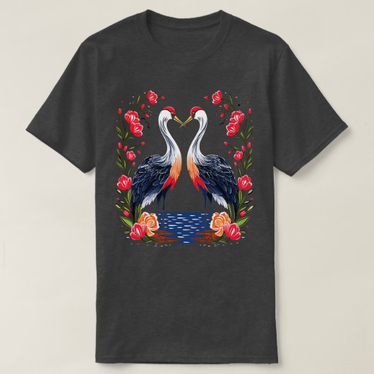 Whooping Crane Valentijnsdag T-shirt (Design voorkant)
