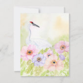 Whooping Crane with Pastel Anemones Notitiekaartje (Voorkant)