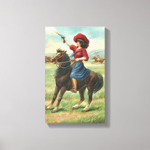 Whoopin's  Cowgirl 9-inch x14,5-inch canvas afdruk