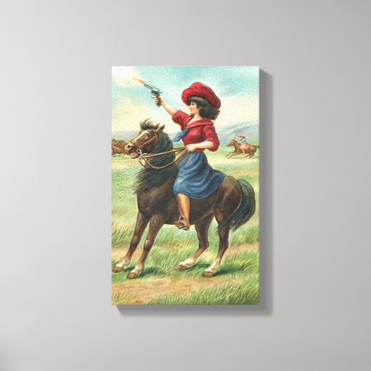 Whoopin's Cowgirl 9-inch x14,5-inch canvas afdruk (Voorkant)